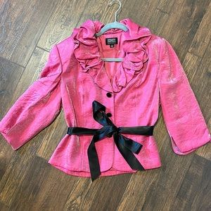 Adrianna Papell Evening Essentials pink jacket top size 14
